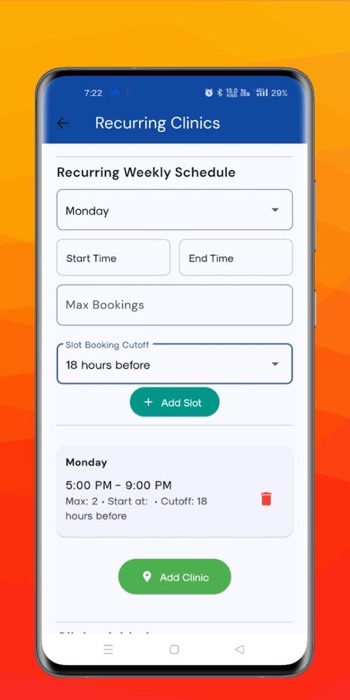 Doctor & Clinic screen