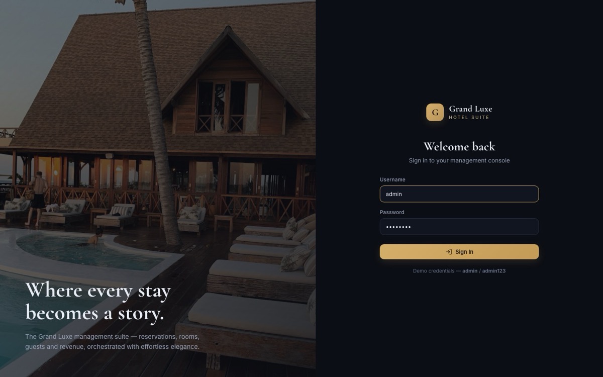 Grand Luxe HMS website
